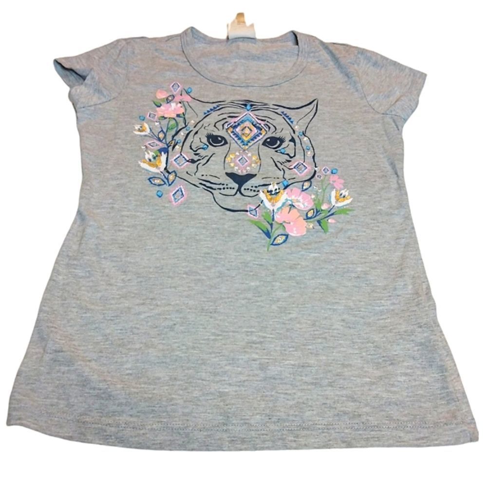 Little Girls BELLE du JOUR Floral Tiger Shirt In A Size Small